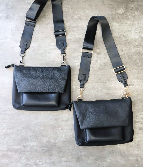 動画あり】サコッシュ レディース ナイロン 本革 ポシェット