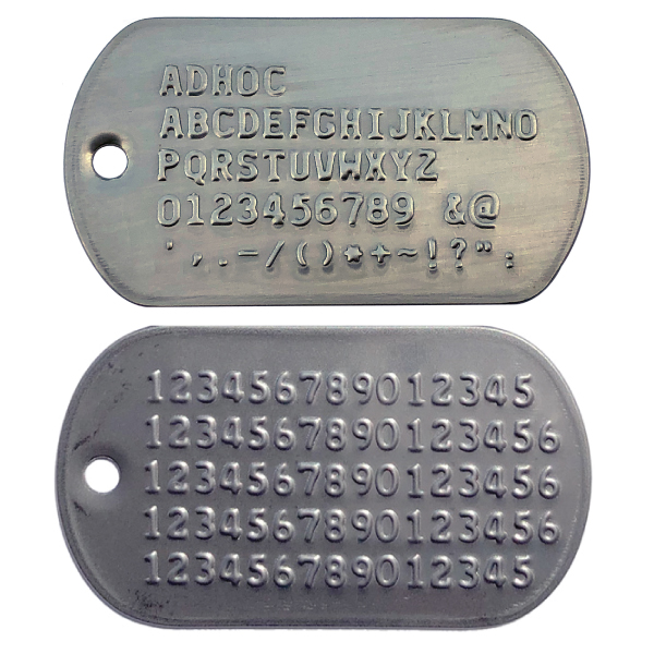 ミリタリー仕様 ステンレス ドッグタグ エンボス 2枚組み 認識票