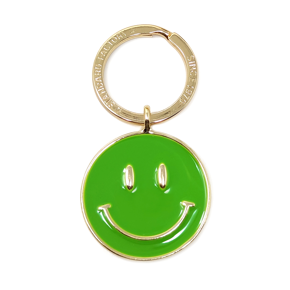 スマイル キーホルダー ニコちゃん メタル キーリング バッグチャーム