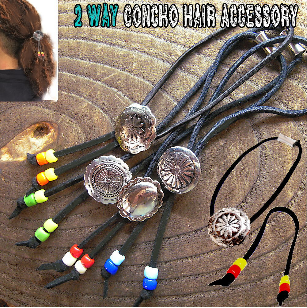コンチョ ヘアゴム 髪留め ネイティブ インディアン デザイン ユニ
