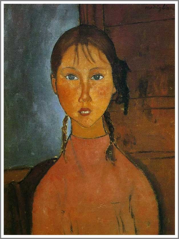 アメデオ・モディリアーニ 婦人像「La Fanciulla～」複製画 F4号