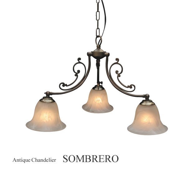 ペンダントライト シャンデリア 3灯 照明器具 アンティーク SOMBRERO