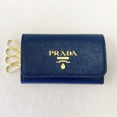 PRADA（プラダ） レザーキーケース レディース ブラック ベージュ