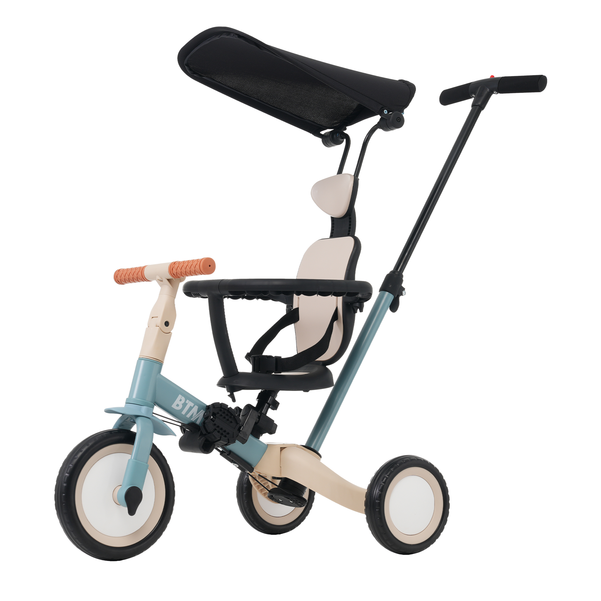 BTM 子供用三輪車 5in1 三輪車のりもの 押し棒付き 安全バー付き