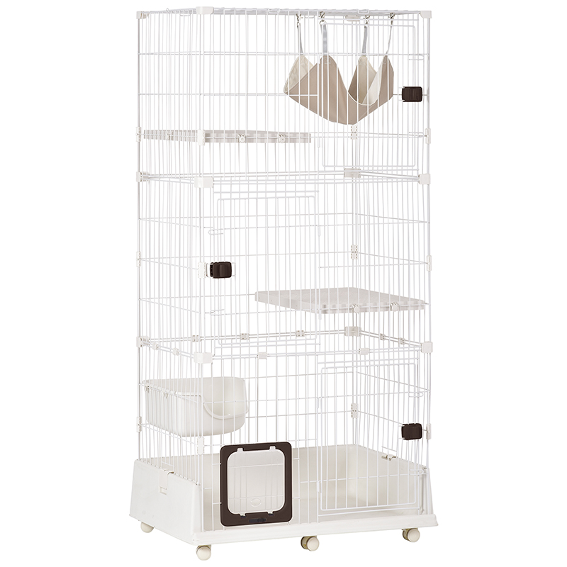 BTM 猫 ケージ キャットケージ 3段 ペットケージ ハンモック付