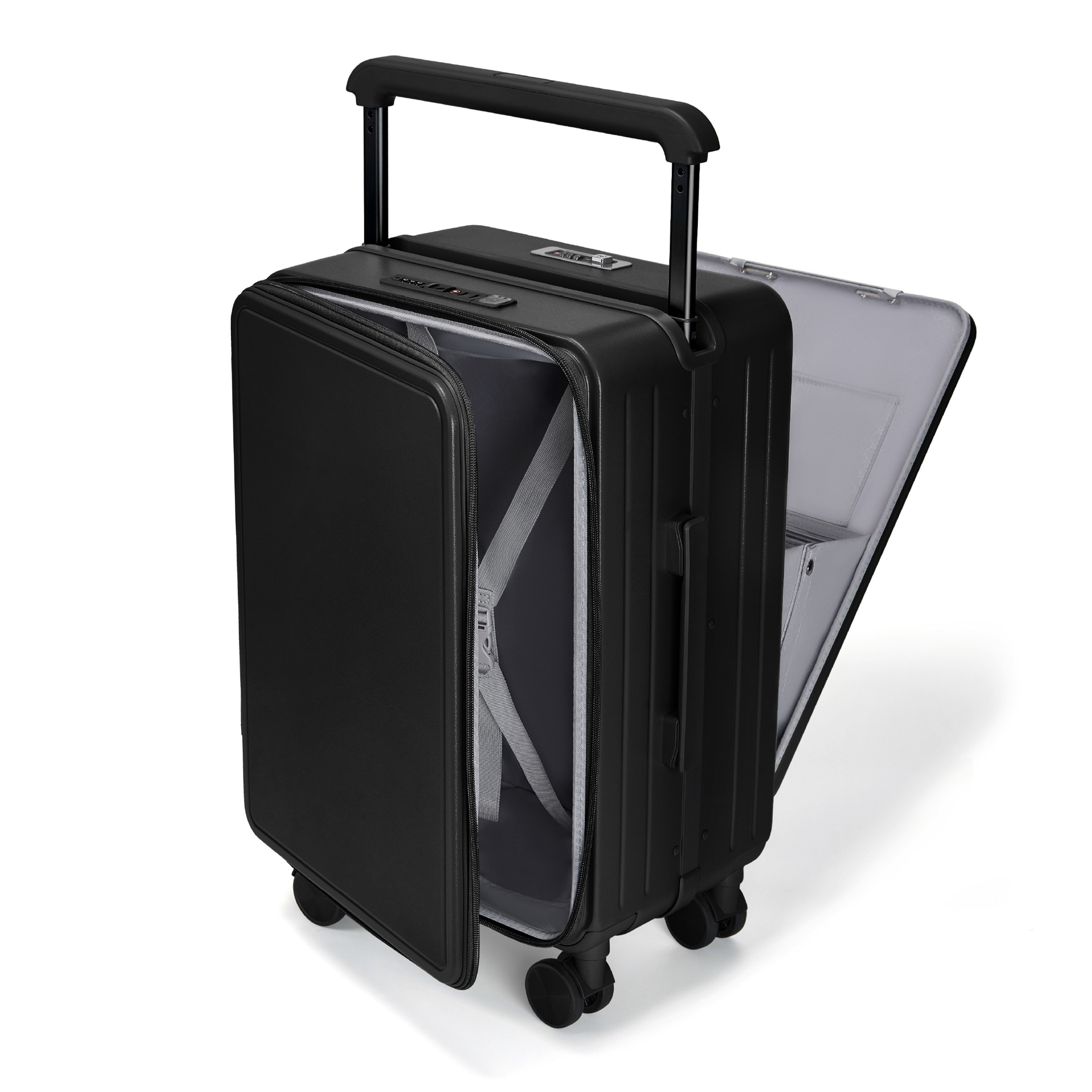 B4U スーツケース ワイドハンドル フロントオープン TSAロック USB