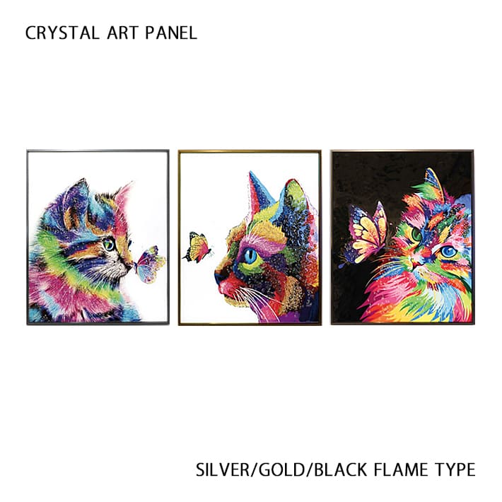 アートフレーム ファンキーキャット/猫 絵画 クリスタルピクチャー