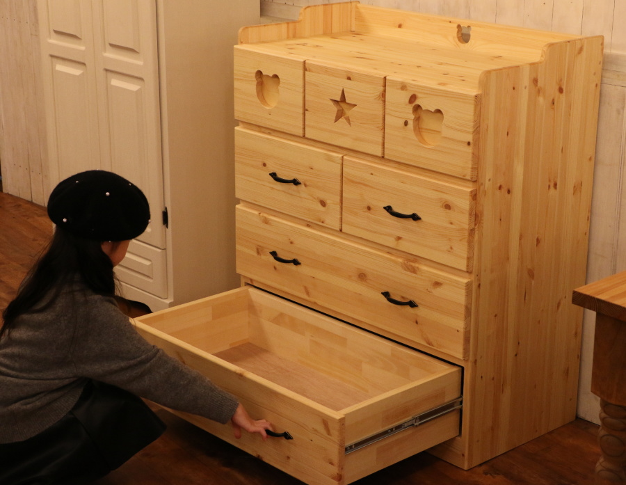 ベビー チェスト W850 オーダーメイド カントリー家具 完成品 選べる