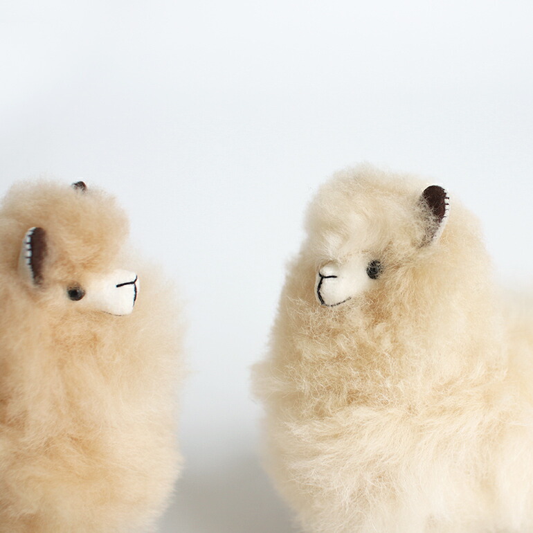 ふわふわアルパカテディベア (ペルー直輸入) ミックスカラー ベージュ