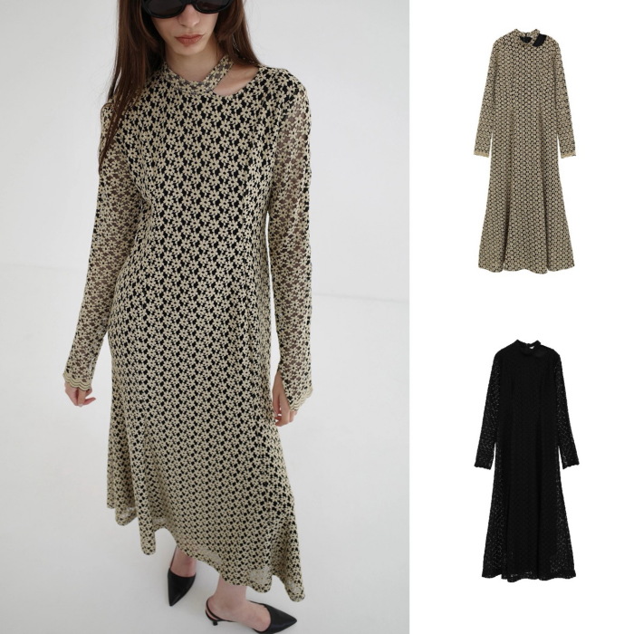 CLANE（クラネ） 正規商品 ワンピース 3Dフラワー レース スラッシュ