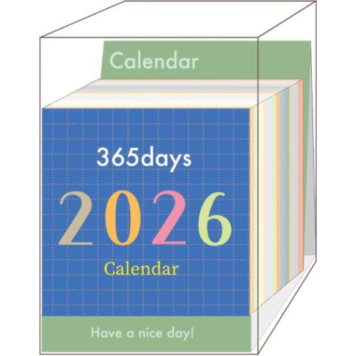 50％OFF】2026Calendar ミニチュア日めくり カラフル文字 卓上