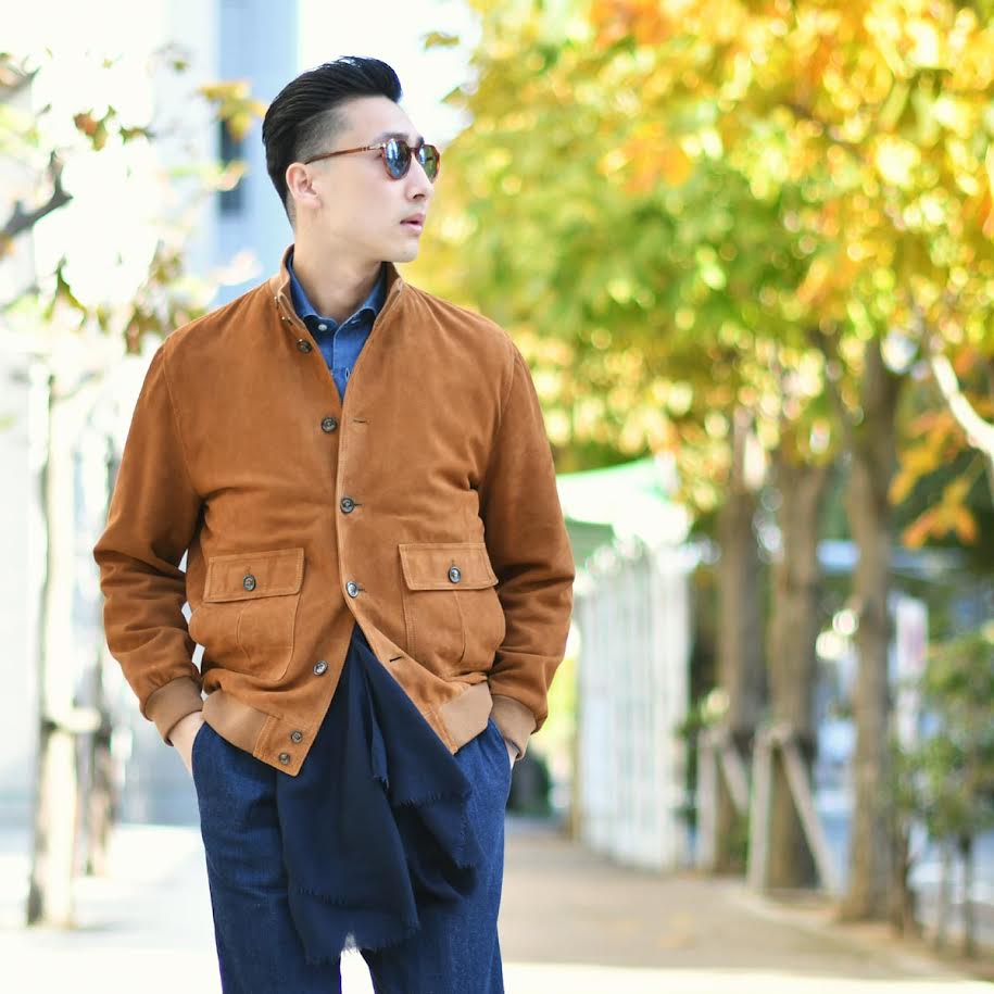 VALSTAR ヴァルスタリーノ ゴートスエードレザー ドライビングブルゾン