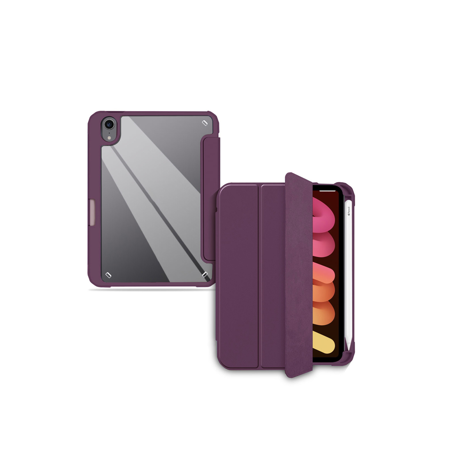 iPad Apple mini 7 2024モデル ケース 手帳型 カバー TPU&PUレザー素材