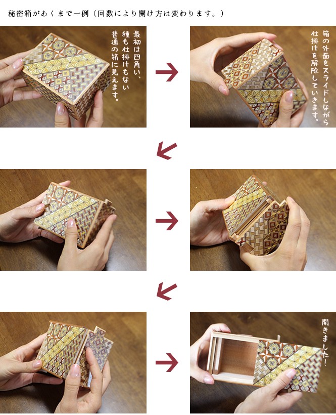 箱根寄木細工 秘密箱（からくり箱）10回仕掛け 中 4寸 : クラフトえい