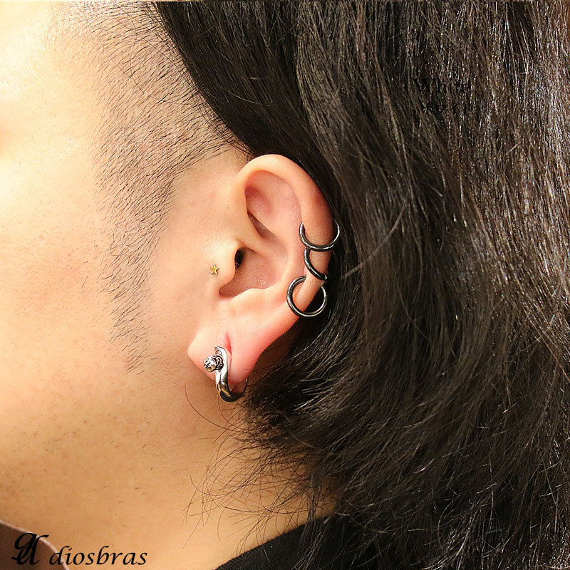 ボディーピアス 8ゲージ 8G 馬蹄 アラベスク シルバー925 真鍮製