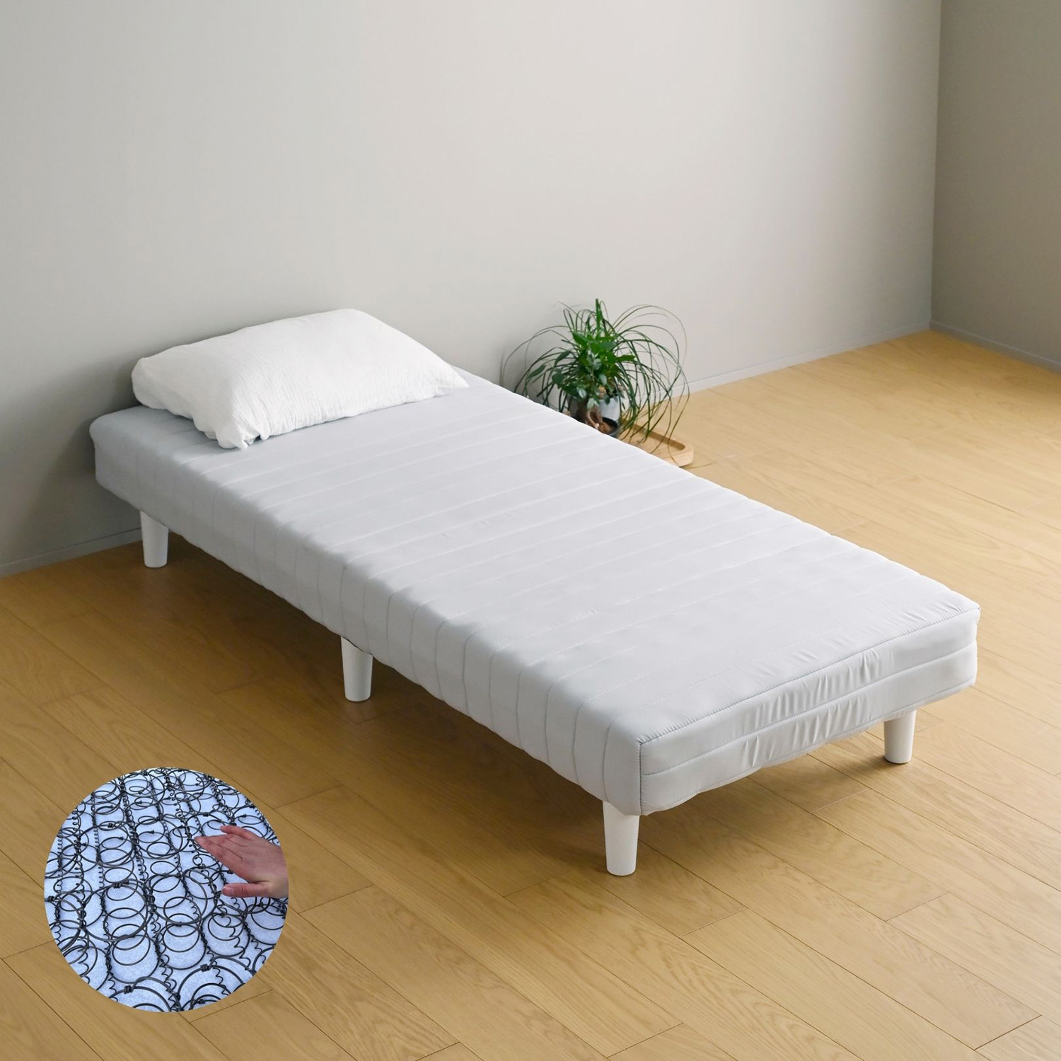 山善（YAMAZEN） ベッド 脚付きマットレス セミシングルショート