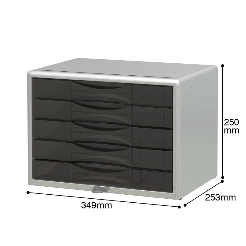 昭和レトロ PLUS 5段 スチール製レターケース 引出し 書類ケース 収納