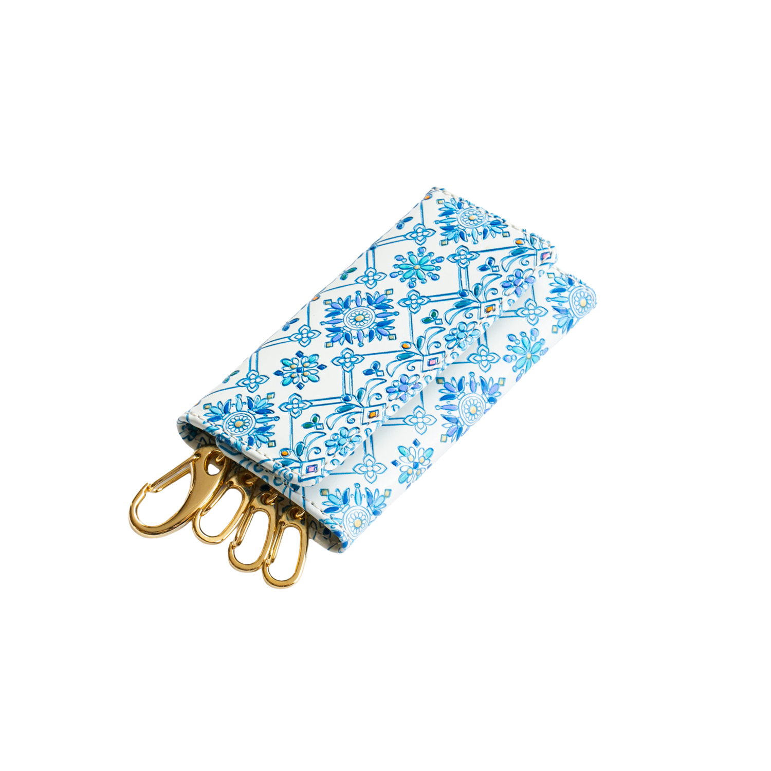 友禅文庫 キーケース レディース 本革 4連 三つ折り かわいい 日本製