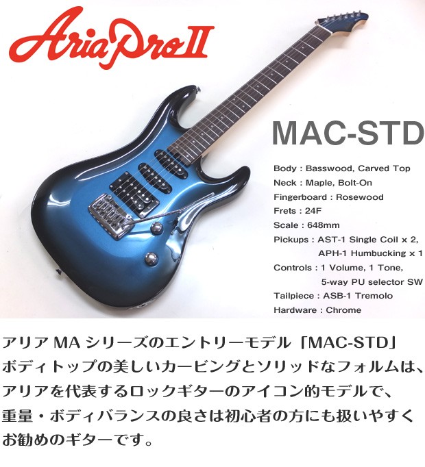 Aria Proll エレキギター 初心者 入門 AriaProII MAC-STD VOXアンプ付