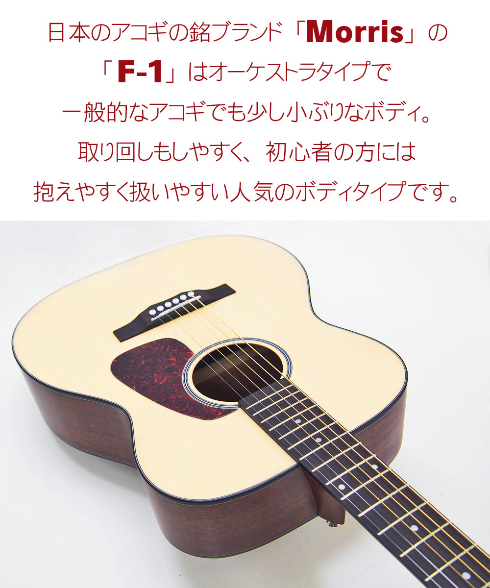 Morris Morris F-1 モーリス アコースティックギター ギグバッグ付 8点