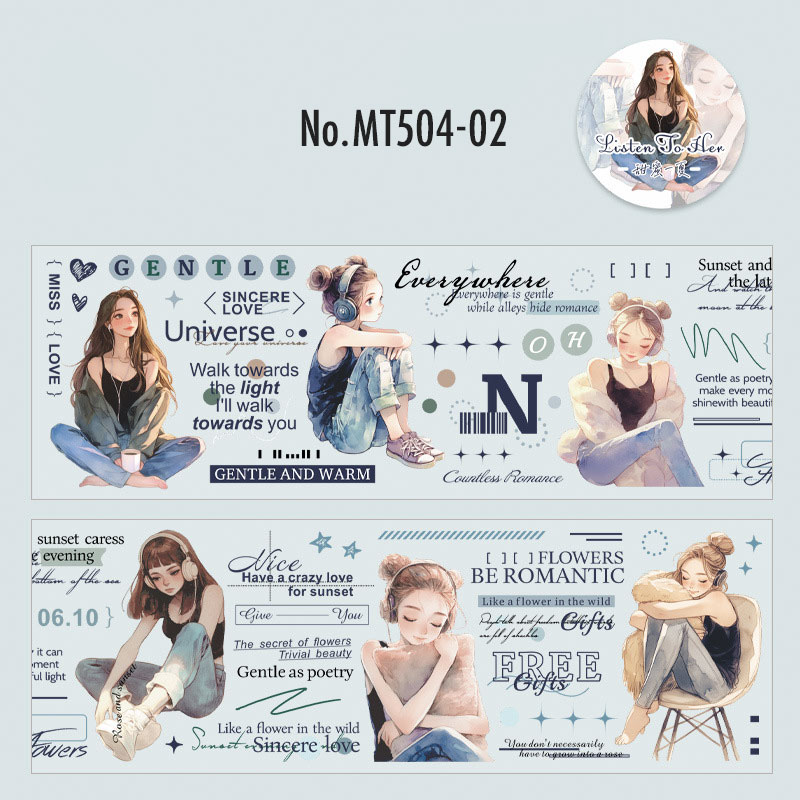 コラージュ 素材 マスキングテープ マステ 人物 女性 女の子 かわいい