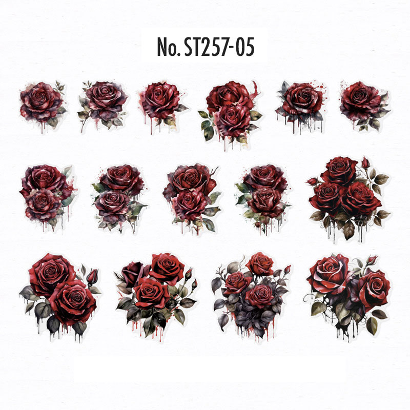 コラージュ 素材 シール 薔薇 バラ ローズ 花 フラワー ジャンク