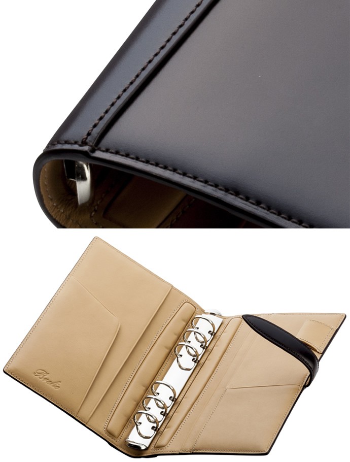 Brelio/ブレイリオ システム手帳 バイブルサイズ 本革 コードバン