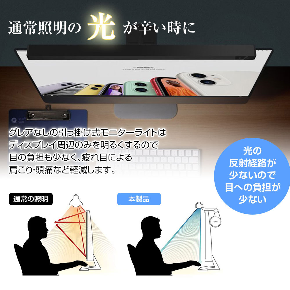 モニター ライト スクリーン バー 掛け式 スクリーンライト 45cm
