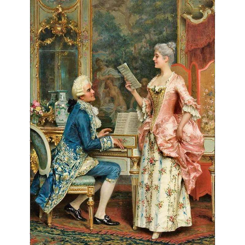 初売り】 ロココ調 ゴールドダブルフレーム 中世ヨーロッパ貴族の額絵