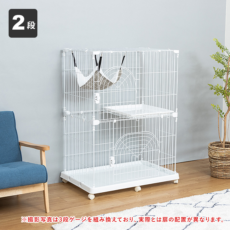 MINT 猫 ケージ 2段 二段 ゲージ 3段 ラージサイズ 広い ブラック