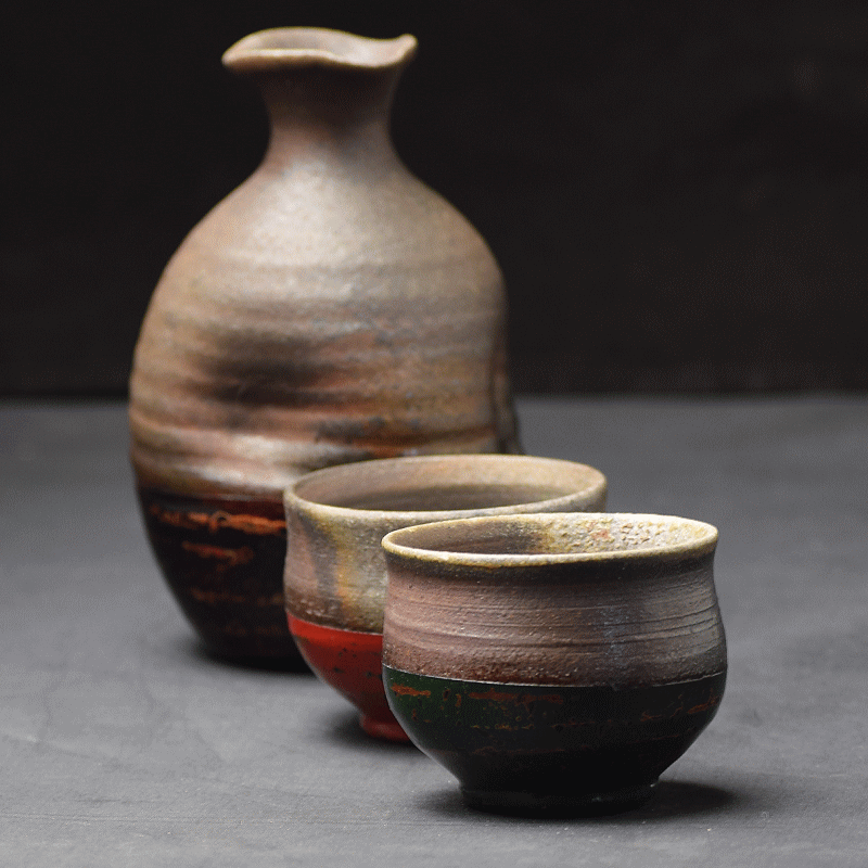 徳利ぐい呑み セット 津軽塗 × 津軽金山焼【タイプB】徳利(高さ15.0cm