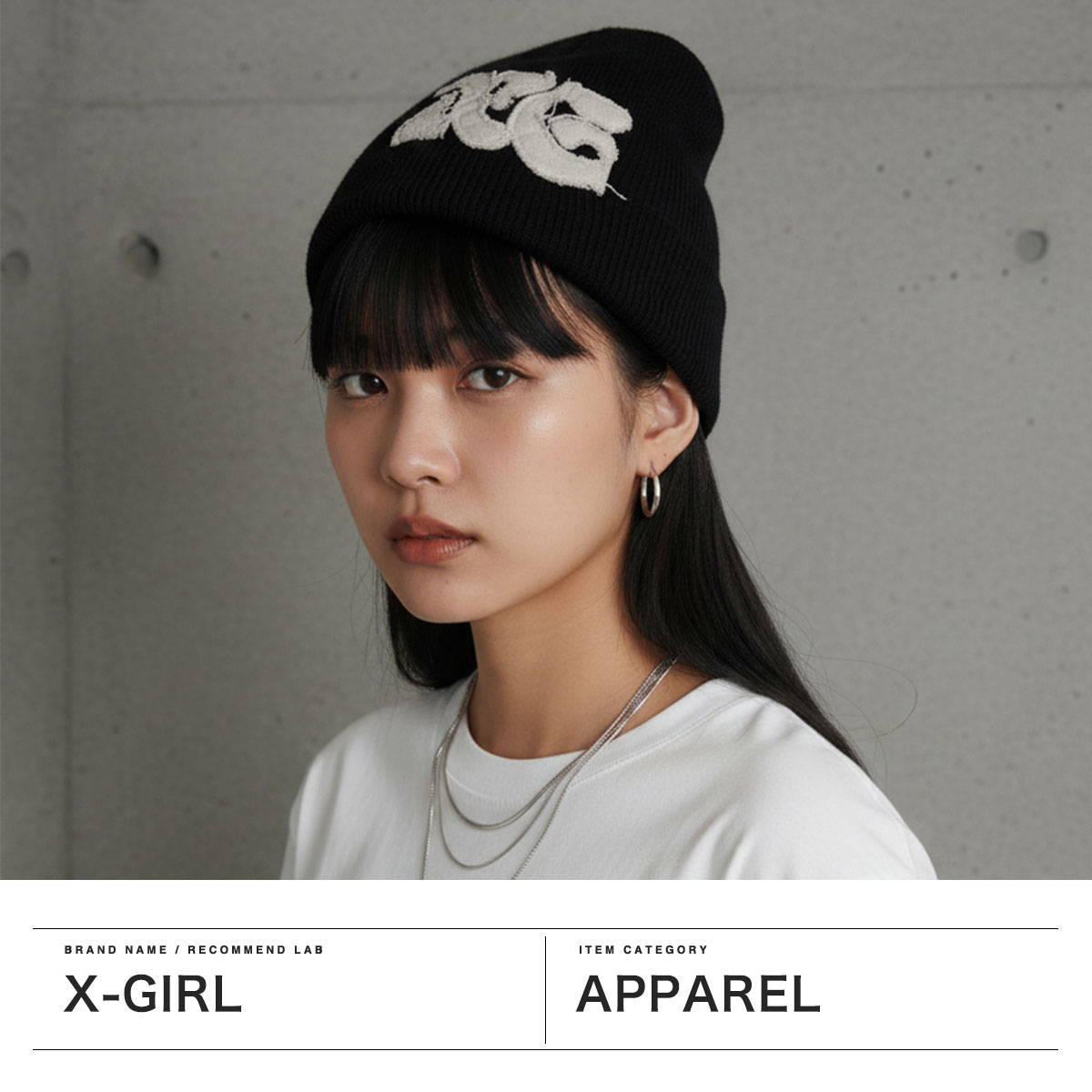 エックスガール ニット帽 レディース 帽子 X-girl ニット帽子 ビーニー