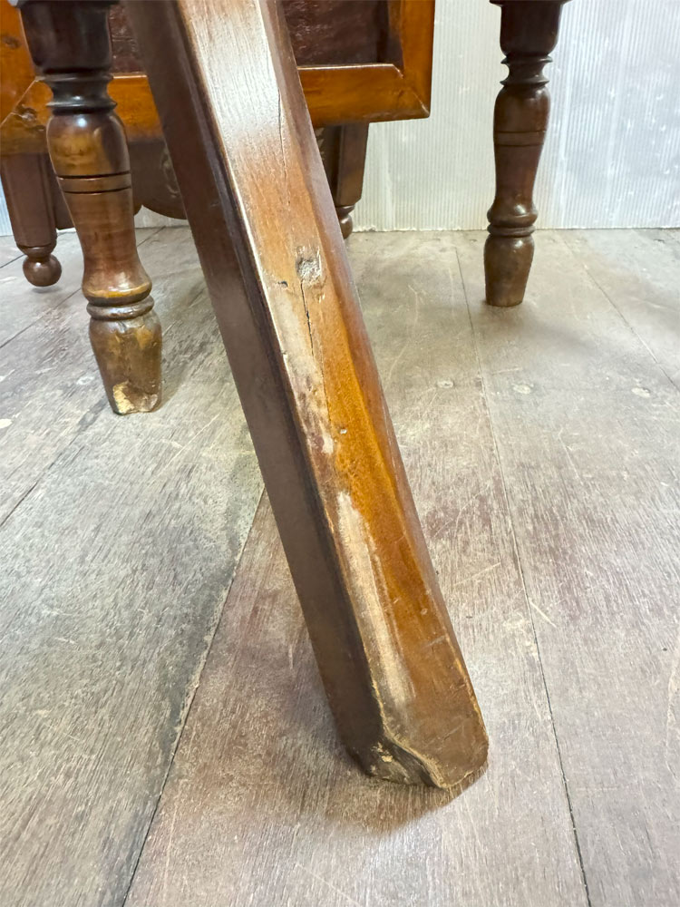 送料無料 アンティーク調 天然木 からくり椅子 H94cm 三脚 脚立 はしご