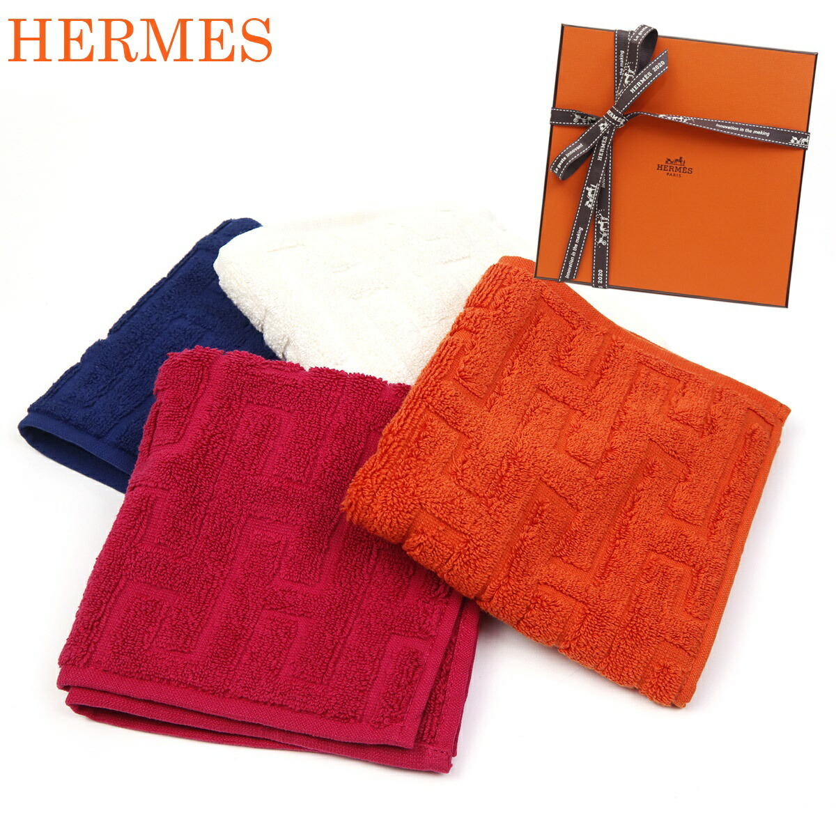 HERMES（エルメス） 【名入れ 刺繍】エルメス タオルハンカチ