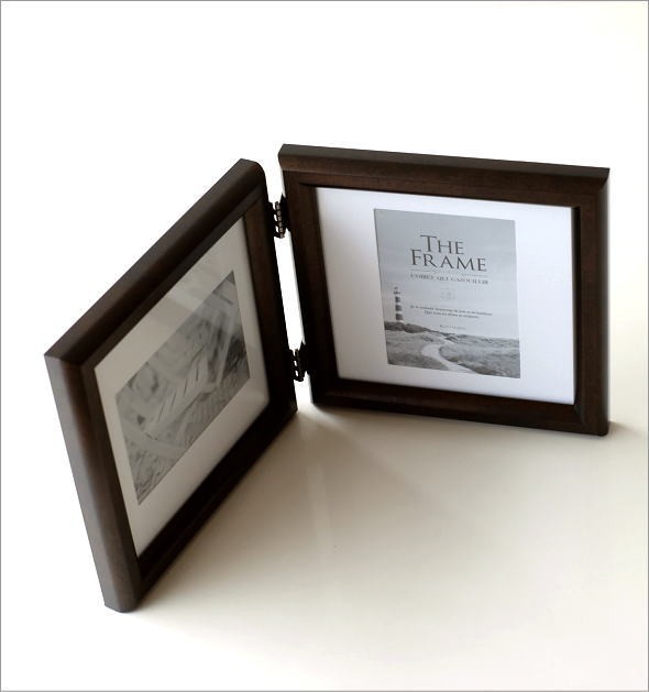 フォトフレーム 写真立て 卓上 屏風 L判 L版 2面 2窓 2枚 おしゃれ