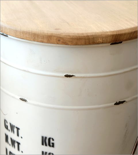 スツール 収納 ボックス アンティーク レトロ おしゃれ スチール 木製