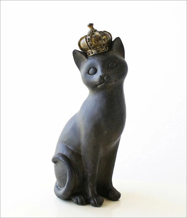 時代 アンティーク 黒猫 眠り猫 置物 レトロ 古道具 縁起物 時代