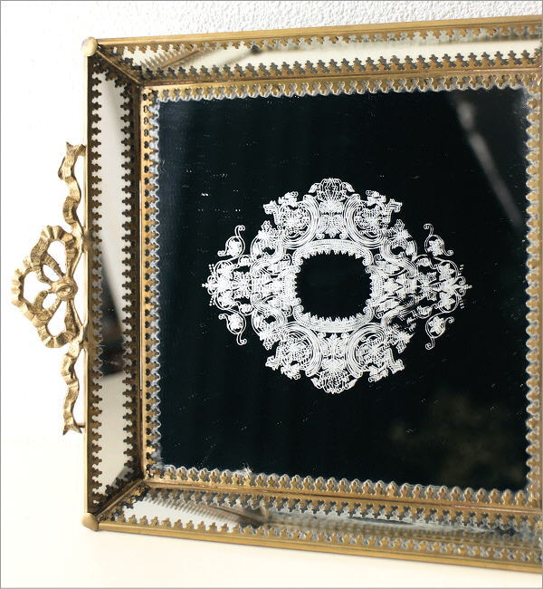 アクセサリートレイ 真鍮 ミラー 鏡面 トレー おしゃれ アンティーク