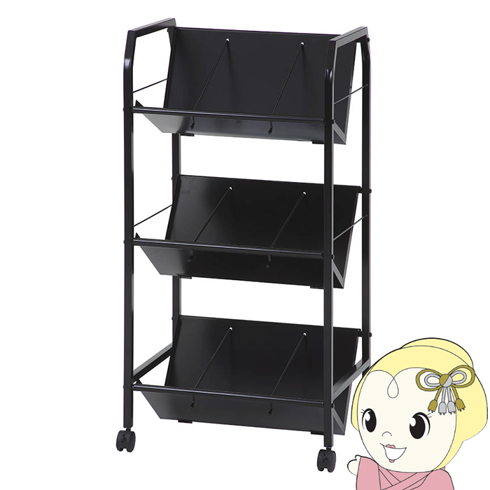 不二貿易 ファイルワゴン 3段 ホワイト 幅55×奥行40×高さ