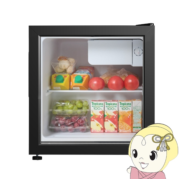 WINCOD（ウィンコド） 冷蔵庫 46L 小型 1ドア ガラス扉 中身が見える