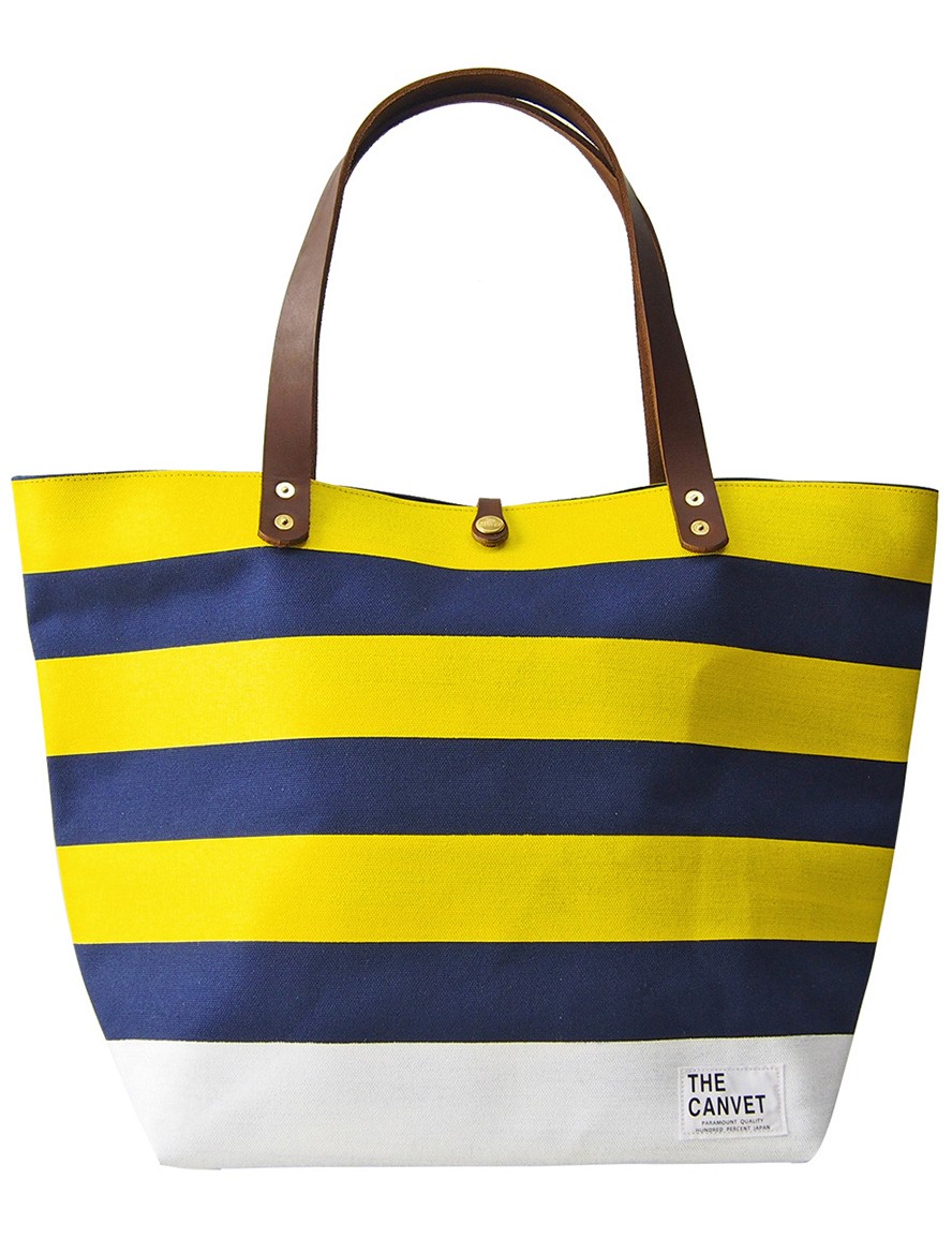 トートバッグ ボーダー ハンドペイント キャンベット PVC加工 日本製