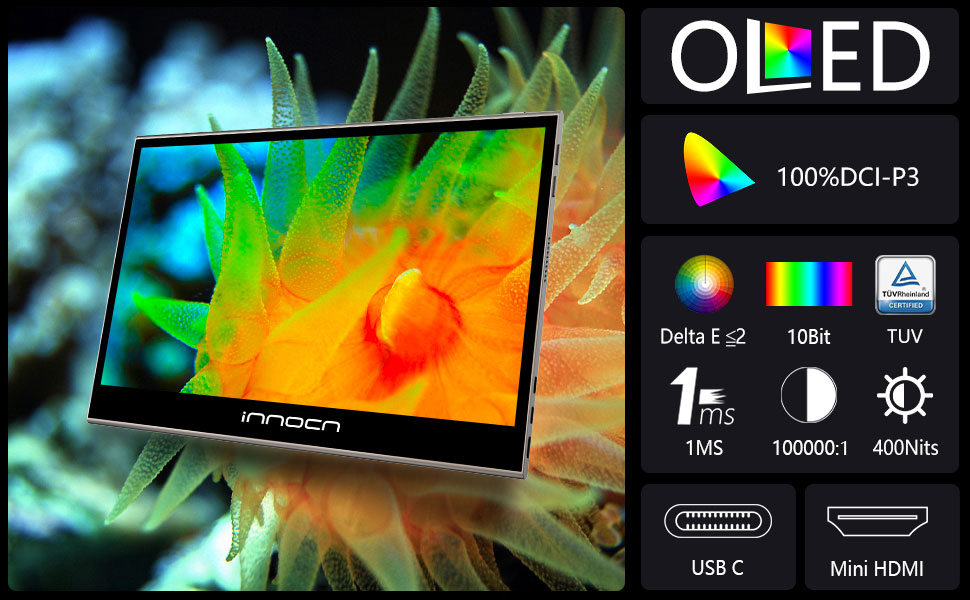 正規品】 INNOCN 13.3 インチ OLED ポータブル モニター 13K1F