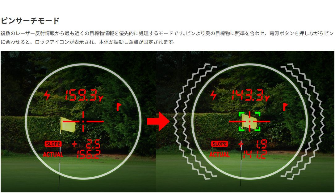 レーザー距離計 赤緑2カラーOLED搭載 GreenOn LASER CADDIE GL04