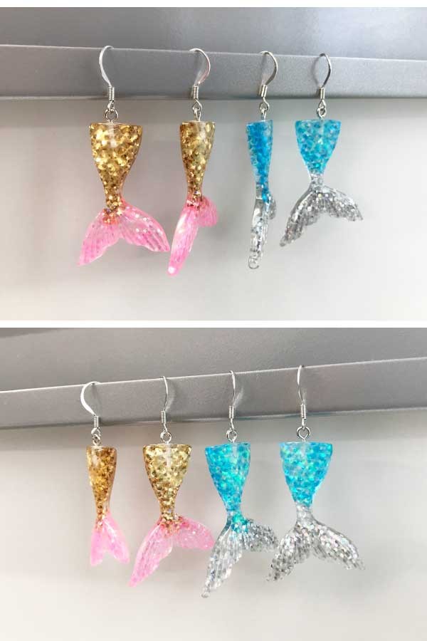 送料無料 マーメイド ピアス 人魚 人魚姫 キラキラ ラメ グリッター