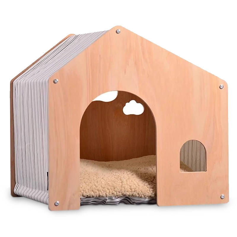 送料無料】ペット用 家 DH-8 ハウス 小屋 ゲージ 犬 猫 小型犬 木製 綿