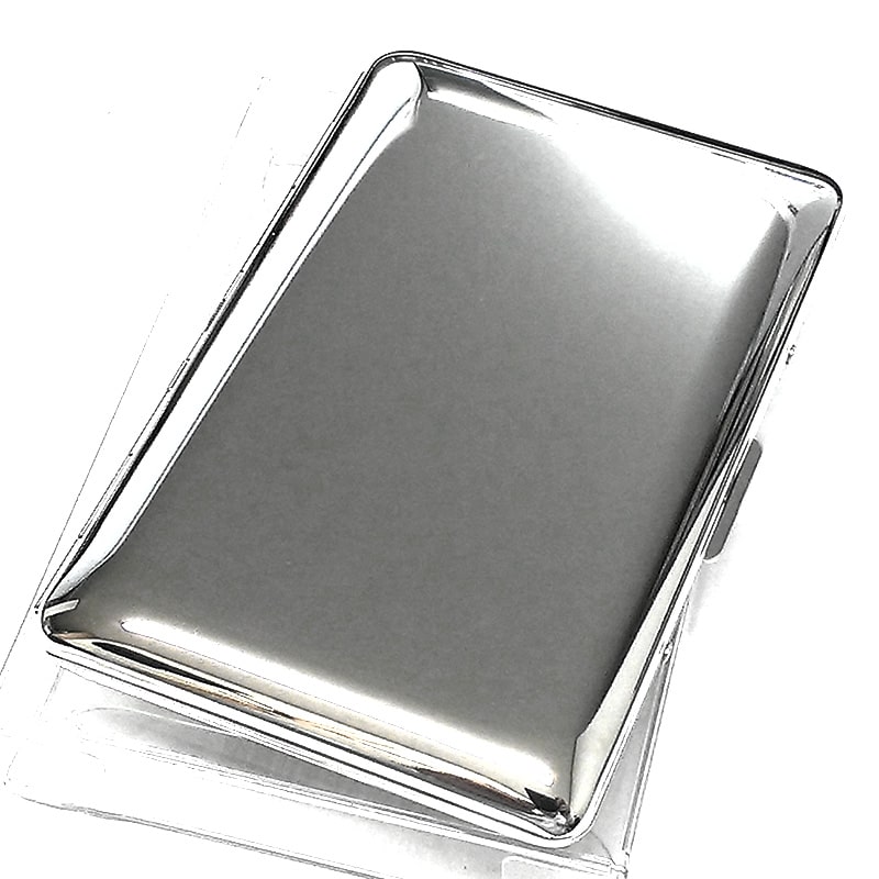 名刺入れ ダブル カードケース 鏡面シルバー 綺麗な名刺ケース メンズ