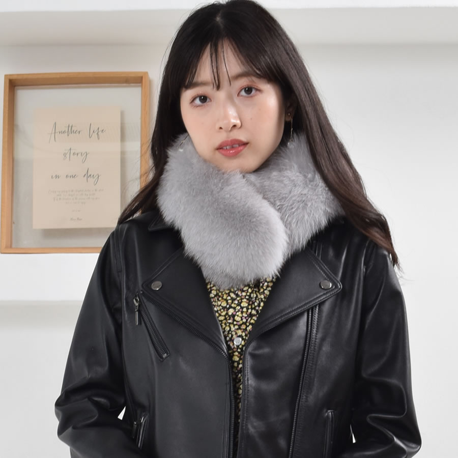 ファー マフラー SAGA クリップ付 フォックスマフラー リアルファー