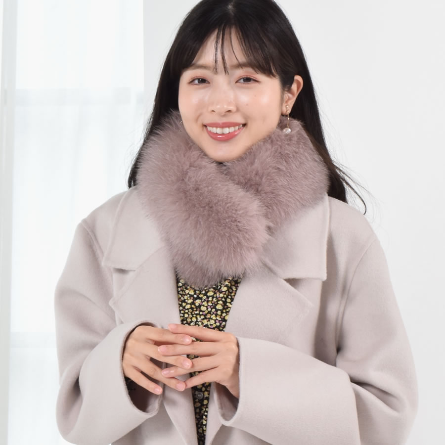 ファー マフラー SAGA クリップ付 フォックスマフラー リアルファー