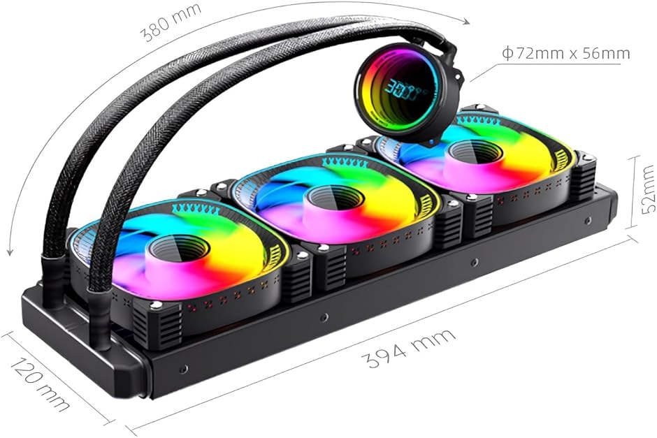 互換品】COOLMOON 簡易水冷クーラー 温度表示機能付き インフィニティ