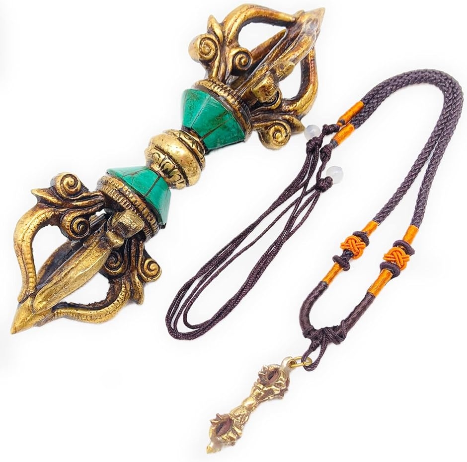 五鈷杵 金剛杵 密教法具 魔除け ヴァジュラ ペンダント セット( 大+小